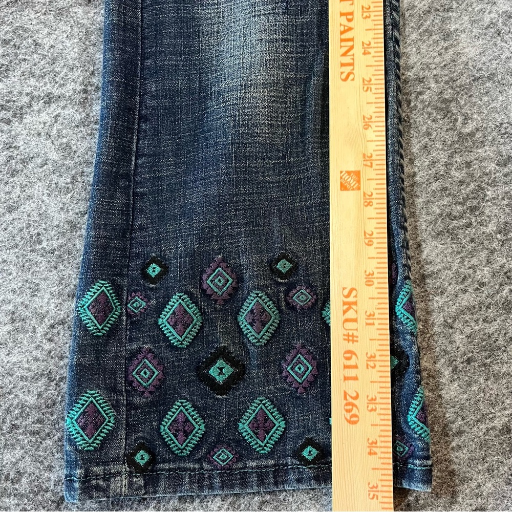 Cowgirl Tuff Co Embroidered Bootcut Jeans Size 24x35 Stretch Western Cowgirl Y2K - Picture 14 of 16